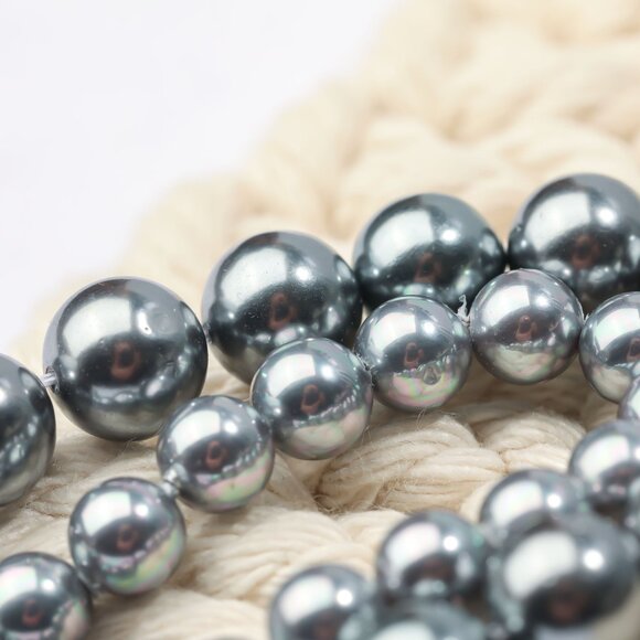 8mm Silver Tahitian Pearl Round Beads DIY Jewelry Making - Picture 2 of 3